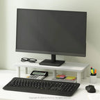 Soporte elevador de monitor blanco, estilo tubo, para 1 persona