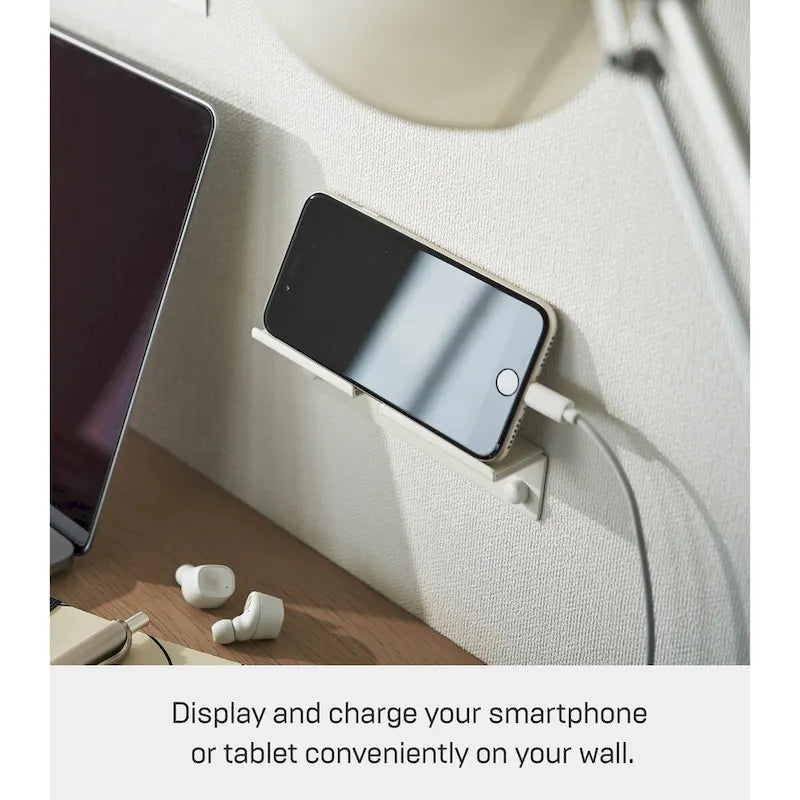 Soporte de pared para teléfono, blanco/negro, de acero, para un solo usuario