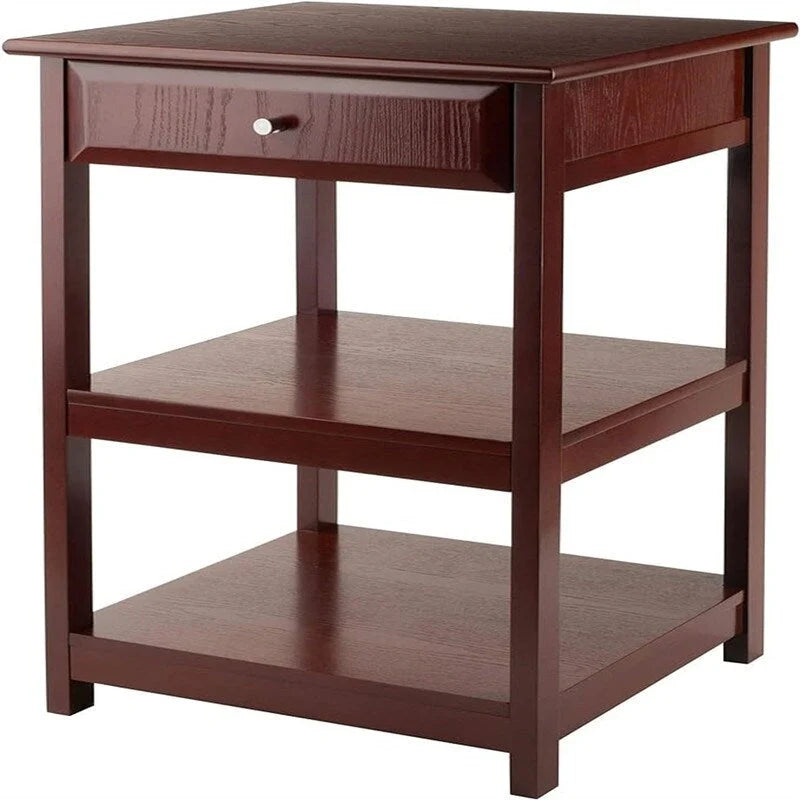 Soporte para impresora de 2 estantes con cajón (Nogal/Blanco/Negro) – 1 persona