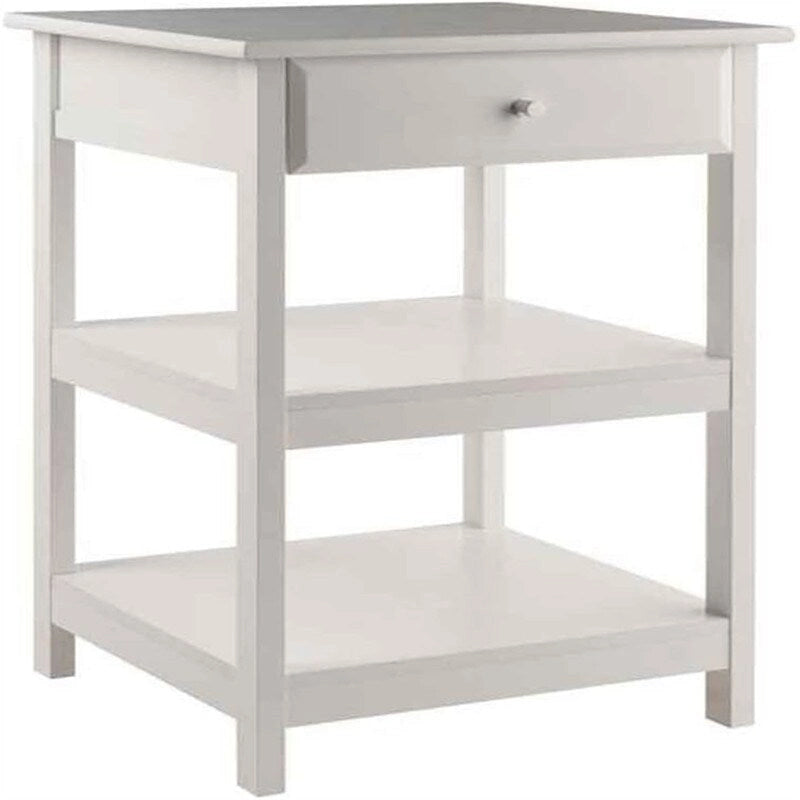 Soporte para impresora de 2 estantes con cajón (Nogal/Blanco/Negro) – 1 persona