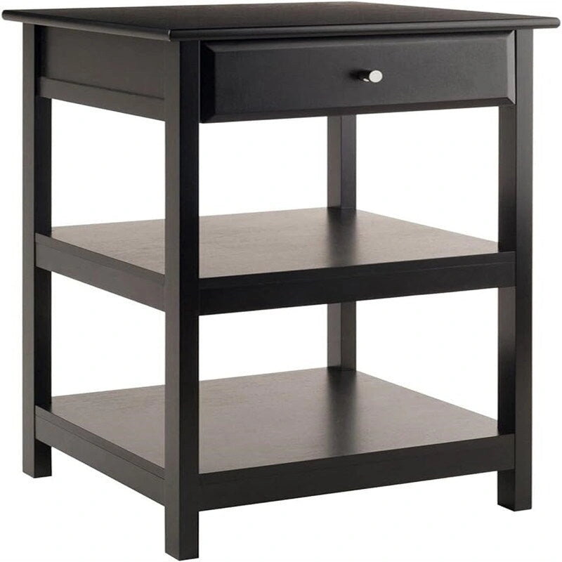 Soporte para impresora de 2 estantes con cajón (Nogal/Blanco/Negro) – 1 persona