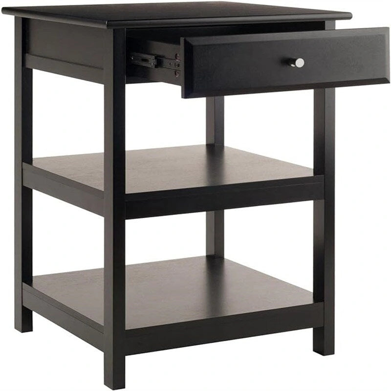 Soporte para impresora de 2 estantes con cajón (Nogal/Blanco/Negro) – 1 persona