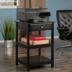 Soporte para impresora de 2 estantes con cajón (Nogal/Blanco/Negro) – 1 persona