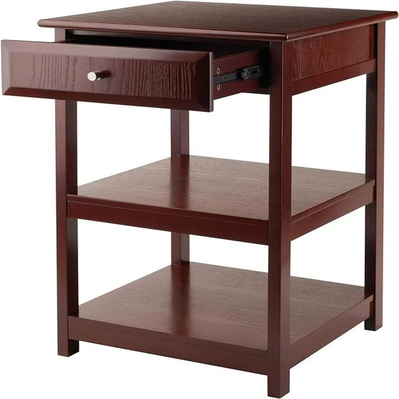 Soporte para impresora de 2 estantes con cajón (Nogal/Blanco/Negro) – 1 persona