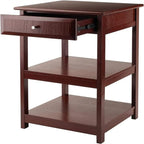 Soporte para impresora de 2 estantes con cajón (Nogal/Blanco/Negro) – 1 persona