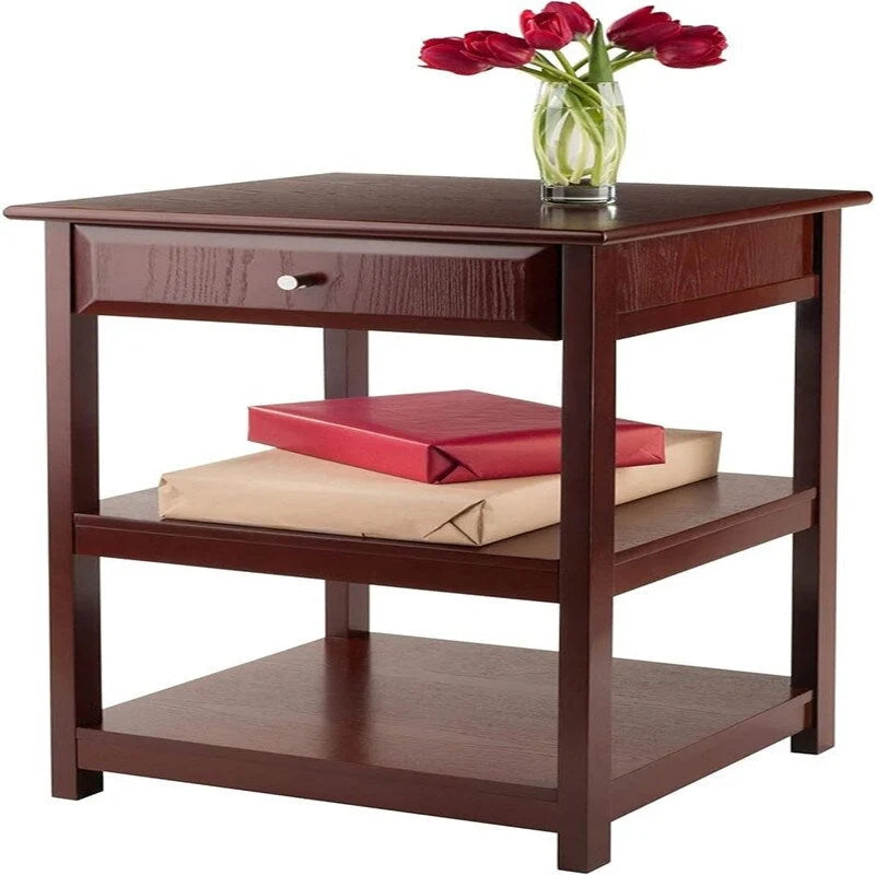 Soporte para impresora de 2 estantes con cajón (Nogal/Blanco/Negro) – 1 persona