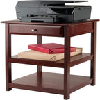 Soporte para impresora de 2 estantes con cajón (Nogal/Blanco/Negro) – 1 persona