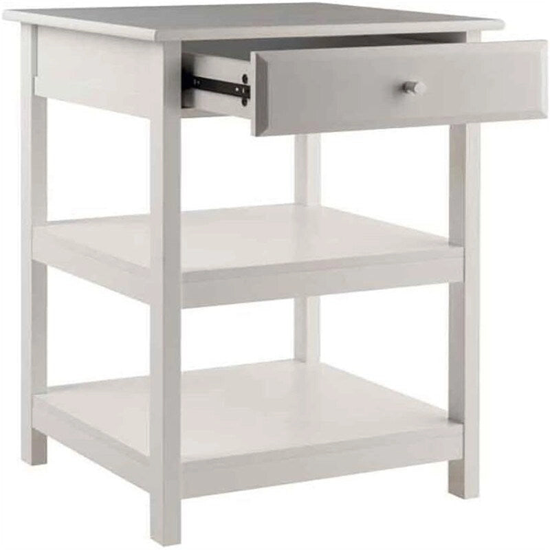 Soporte para impresora de 2 estantes con cajón (Nogal/Blanco/Negro) – 1 persona