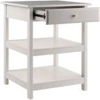 Soporte para impresora de 2 estantes con cajón (Nogal/Blanco/Negro) – 1 persona