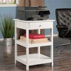 Soporte para impresora de 2 estantes con cajón (Nogal/Blanco/Negro) – 1 persona