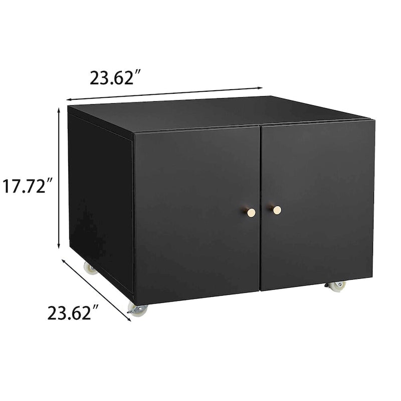Archivador móvil de acero negro de 2 puertas – 1 Persona