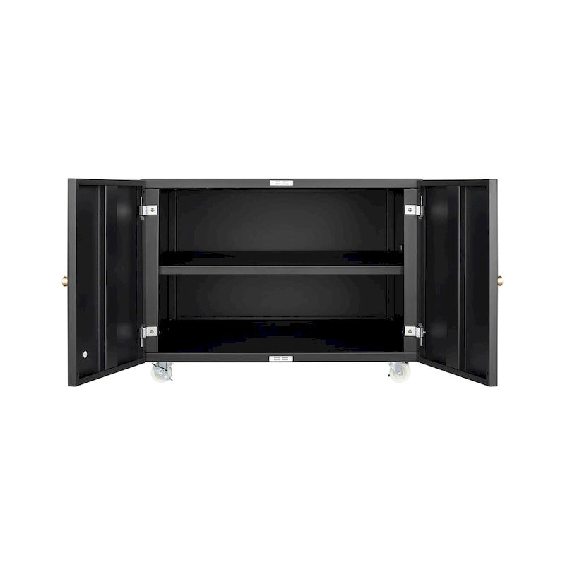 Archivador móvil de acero negro de 2 puertas – 1 Persona