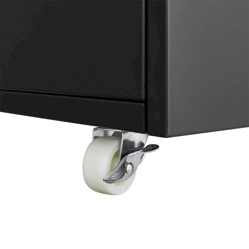 Archivador móvil de acero negro de 2 puertas – 1 Persona