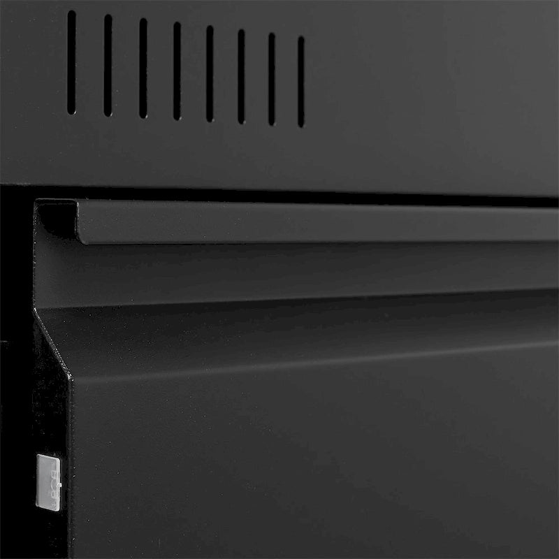 Archivador lateral de metal negro de 2 cajones con cerradura – 1 persona