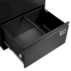 Archivador lateral de metal negro de 2 cajones con cerradura – 1 persona
