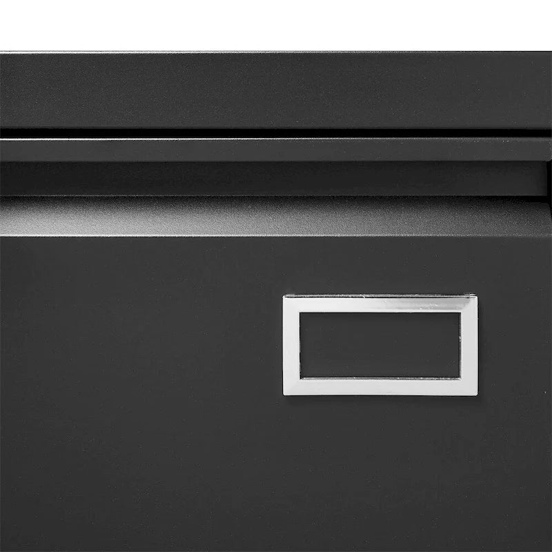 Archivador lateral de metal negro de 2 cajones con cerradura – 1 persona