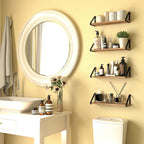 Estante de pared flotante quemado natural marrón, 17"L x 4.8"P, capacidad de 40 lb