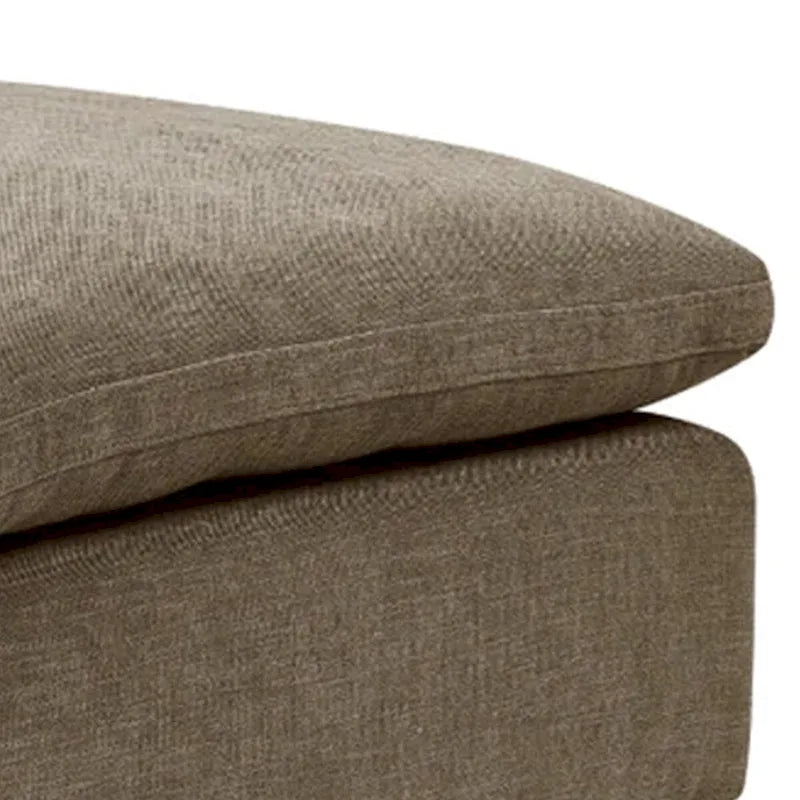 Puf Cuadrado de 37 Pulgadas, Cojín Superior Extraíble, Beige