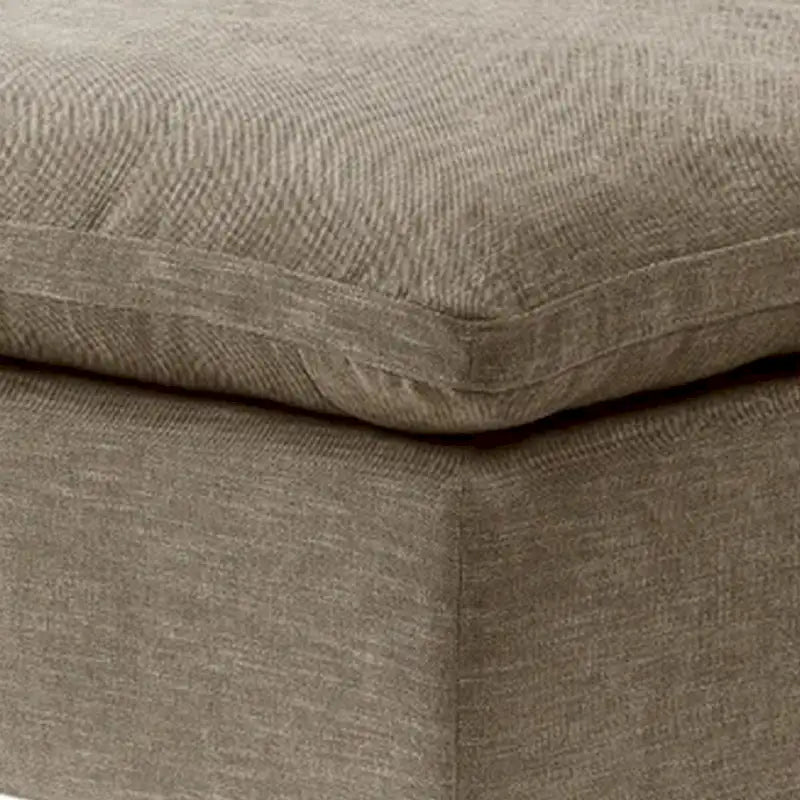 Puf Cuadrado de 37 Pulgadas, Cojín Superior Extraíble, Beige