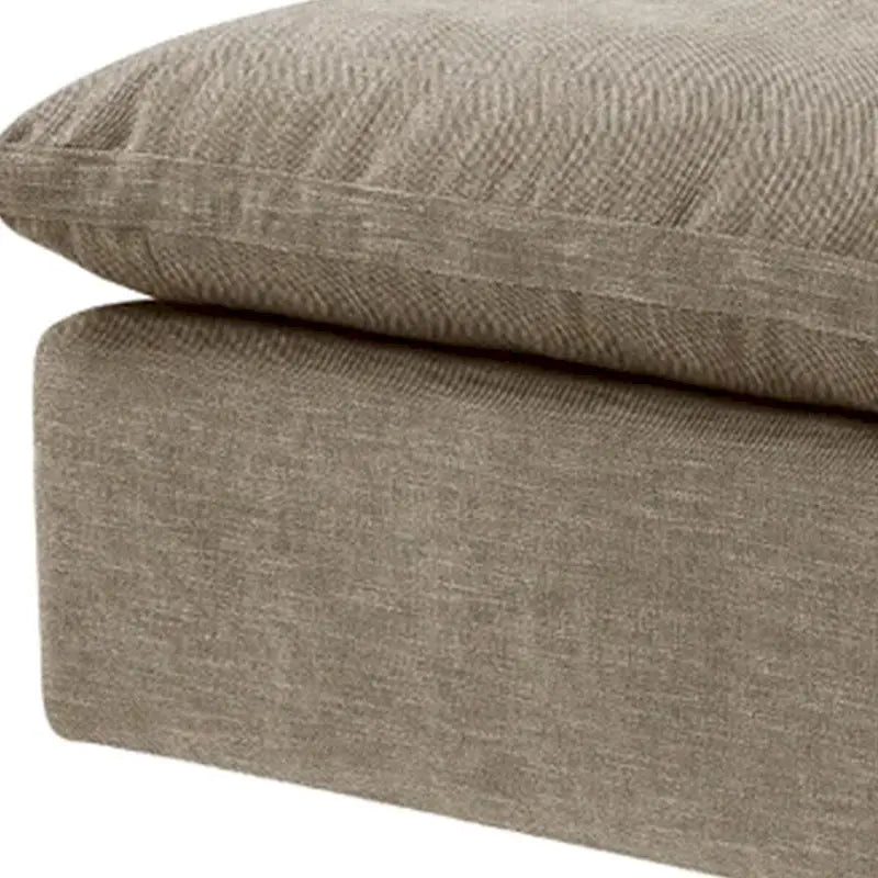 Puf Cuadrado de 37 Pulgadas, Cojín Superior Extraíble, Beige