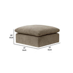 Puf Cuadrado de 37 Pulgadas, Cojín Superior Extraíble, Beige