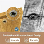 Banco zapatero de madera maciza de 2 niveles natural/marrón – 1 persona