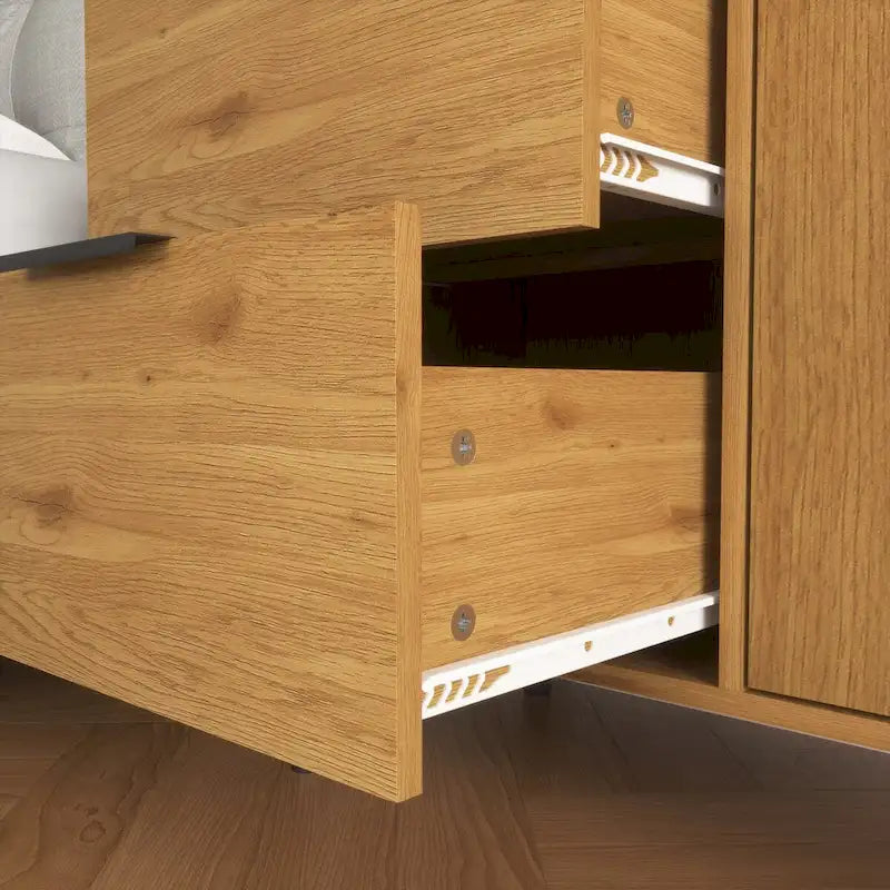 Armario de almacenamiento con 3 cajones y estante ajustable, armario de estilo escandinavo con puerta, armario auxiliar para sala de estar, oficina en casa