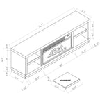 Mueble de TV de 77 pulgadas para televisores de hasta 85 pulgadas con chimenea - 77 pulgadas de ancho