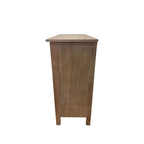 Gabinete marrón de 2 puertas tallado a mano, chapa de madera, montaje por 1 persona
