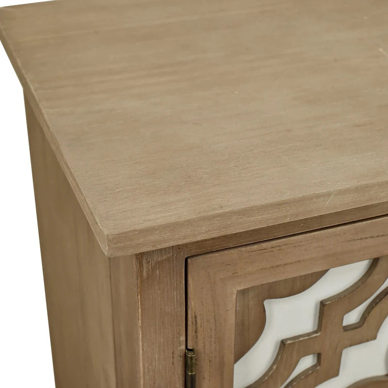Gabinete marrón de 2 puertas tallado a mano, chapa de madera, montaje por 1 persona