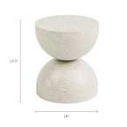 Mesa auxiliar de interior/exterior de piedra blanca con escamas doradas