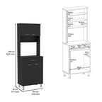 Mueble de despensa de cocina de dos puertas Wengué Negro con cajón