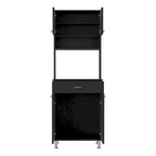 Mueble de despensa de cocina de dos puertas Wengué Negro con cajón