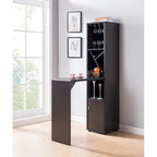 Mueble cafetero con mesa plegable, botellero y estante abierto, para 1 persona
