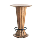 Mesa de pub redonda marrón, base de reloj de arena, para 2 a 4 personas | 71.1 cm de ancho x 71.1 cm de profundidad x 106.7 cm de alto