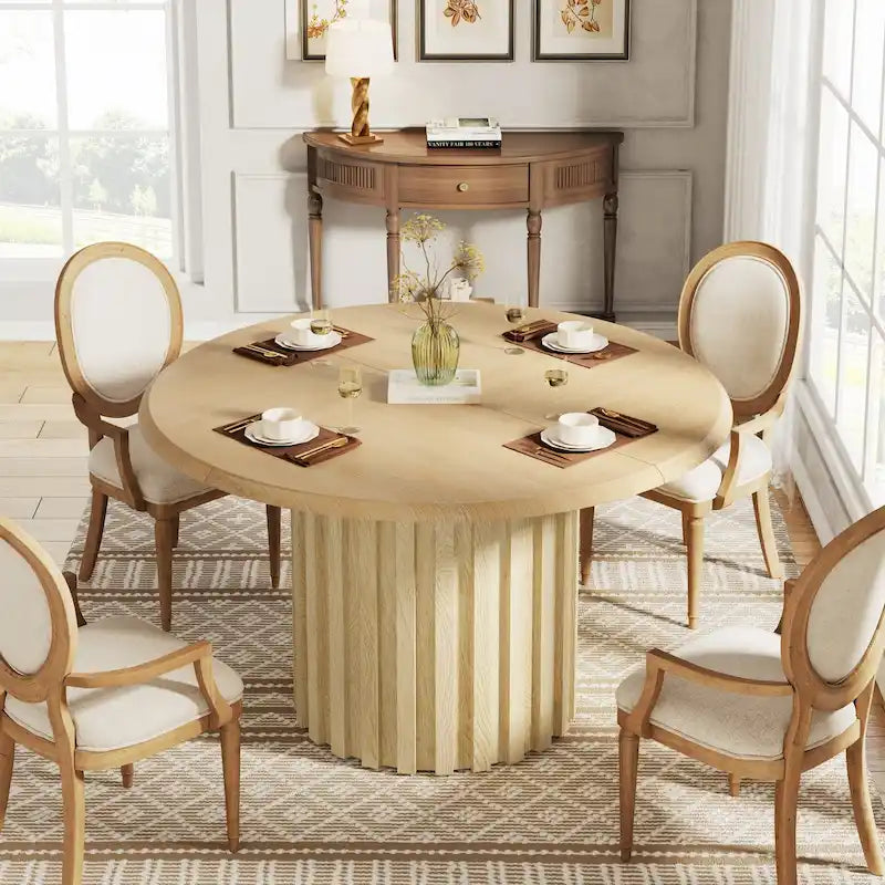 Mesa de comedor moderna redonda de 43.3 pulgadas para 4 personas para comedor