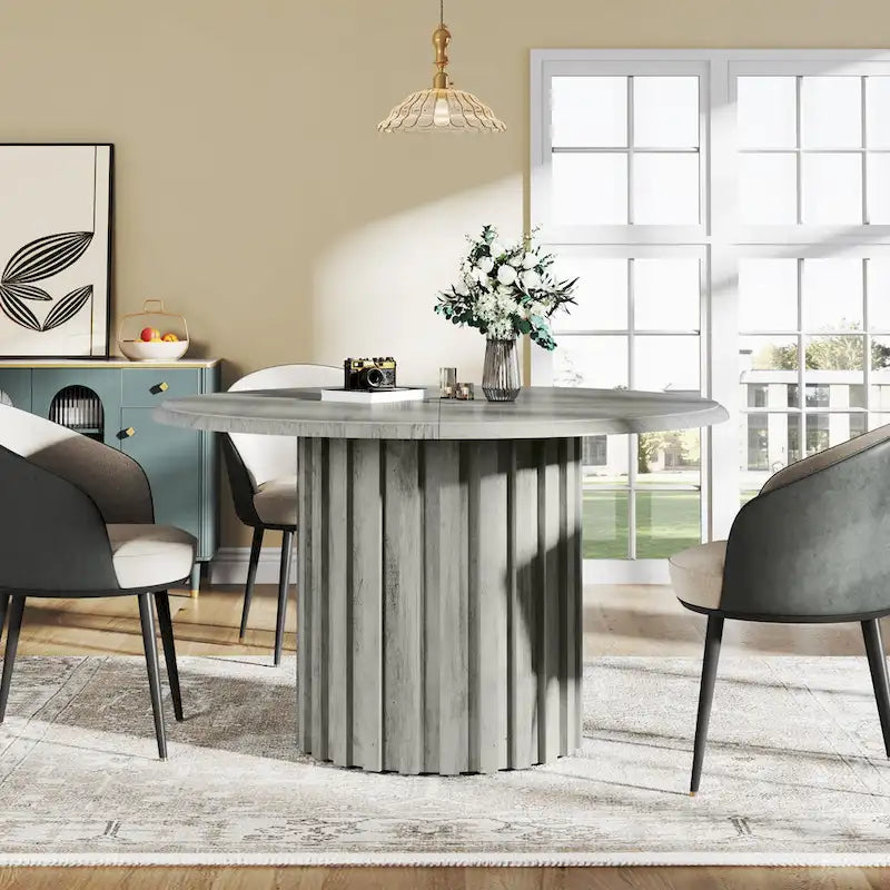 Mesa de comedor moderna redonda de 43.3 pulgadas para 4 personas para comedor