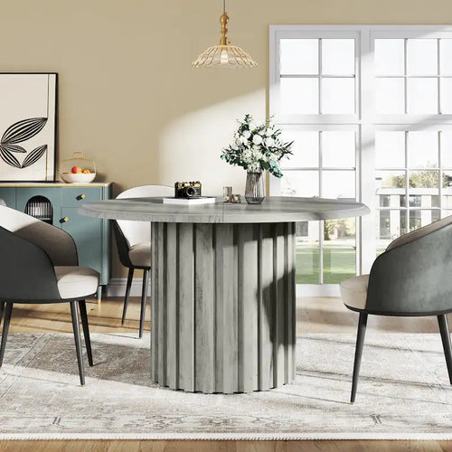 Mesa de comedor moderna redonda de 43.3 pulgadas para 4 personas para comedor