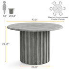 Mesa de comedor moderna redonda de 43.3 pulgadas para 4 personas para comedor