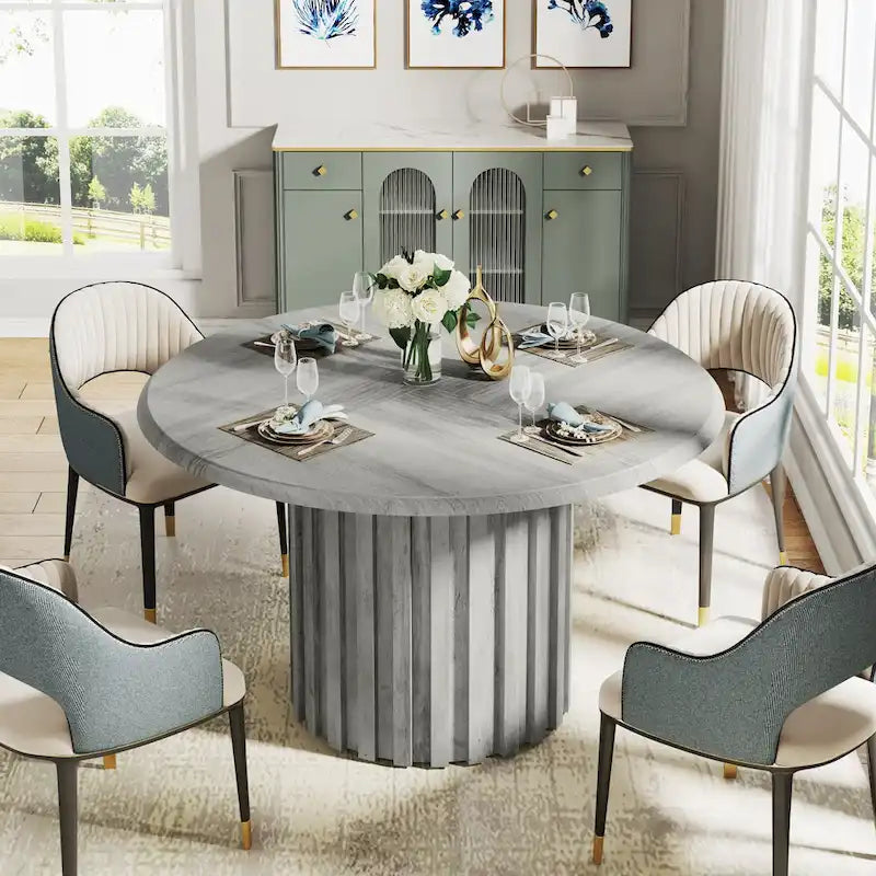 Mesa de comedor moderna redonda de 43.3 pulgadas para 4 personas para comedor