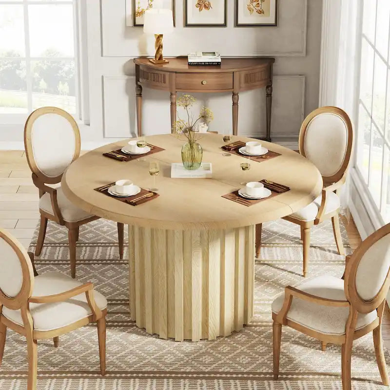 Mesa de comedor moderna redonda de 43.3 pulgadas para 4 personas para comedor