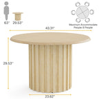 Mesa de comedor moderna redonda de 43.3 pulgadas para 4 personas para comedor