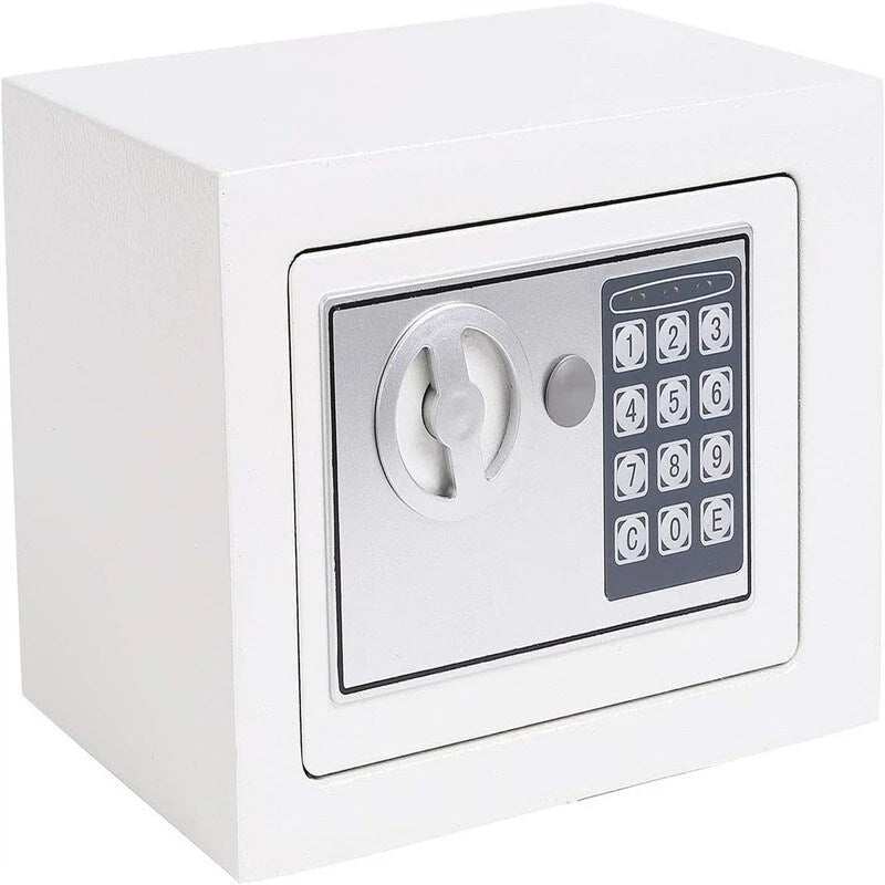 Caja fuerte digital con teclado, montable en pared/suelo, un solo usuario – Blanco / Verde claro / Azul / Rosa / Negro / Rojo