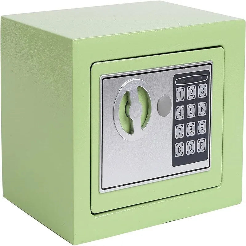 Caja fuerte digital con teclado, montable en pared/suelo, un solo usuario – Blanco / Verde claro / Azul / Rosa / Negro / Rojo