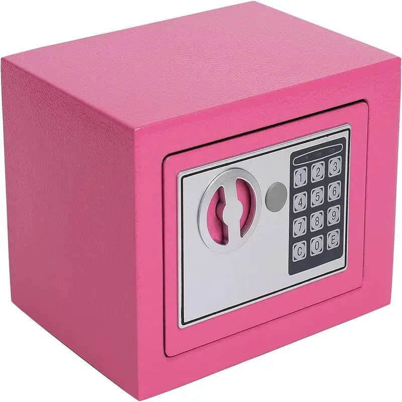 Caja fuerte digital con teclado, montable en pared/suelo, un solo usuario – Blanco / Verde claro / Azul / Rosa / Negro / Rojo