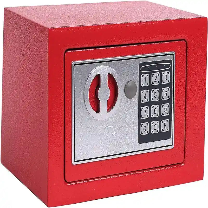 Caja fuerte digital con teclado, montable en pared/suelo, un solo usuario – Blanco / Verde claro / Azul / Rosa / Negro / Rojo