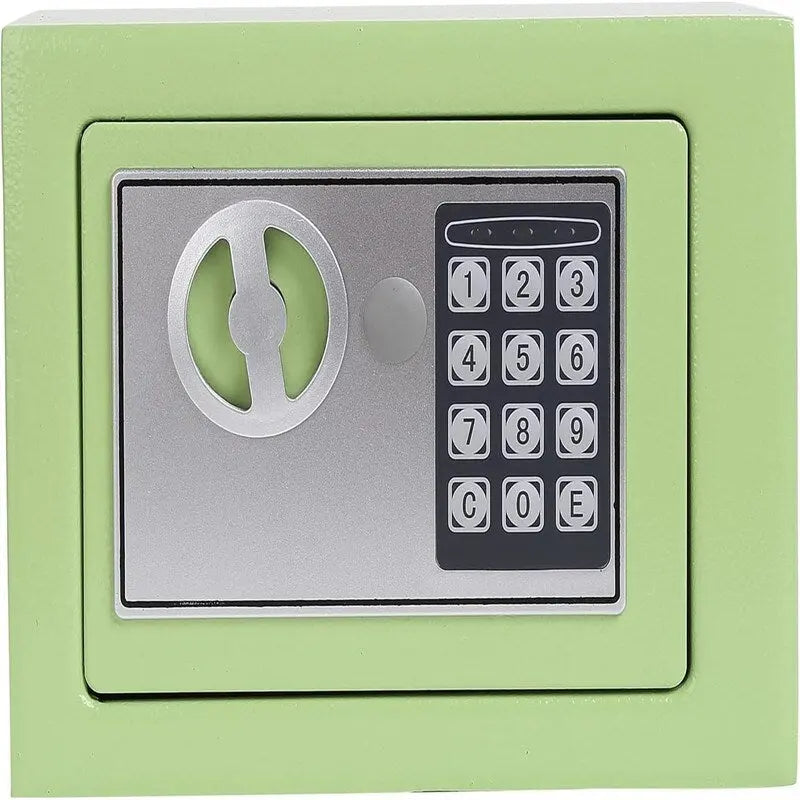 Caja fuerte digital con teclado, montable en pared/suelo, un solo usuario – Blanco / Verde claro / Azul / Rosa / Negro / Rojo