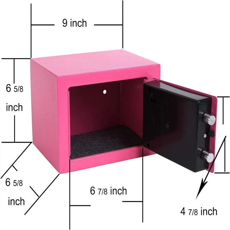 Caja fuerte digital con teclado, montable en pared/suelo, un solo usuario – Blanco / Verde claro / Azul / Rosa / Negro / Rojo