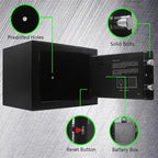 Caja fuerte digital con teclado, montable en pared/suelo, un solo usuario – Blanco / Verde claro / Azul / Rosa / Negro / Rojo