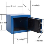 Caja fuerte digital con teclado, montable en pared/suelo, un solo usuario – Blanco / Verde claro / Azul / Rosa / Negro / Rojo